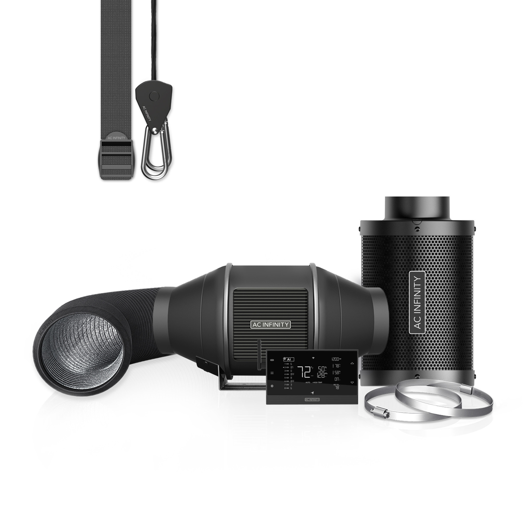 AC Infinity Luftfilter-Set PRO 100mm 348m³/h mit Drehzahlregler